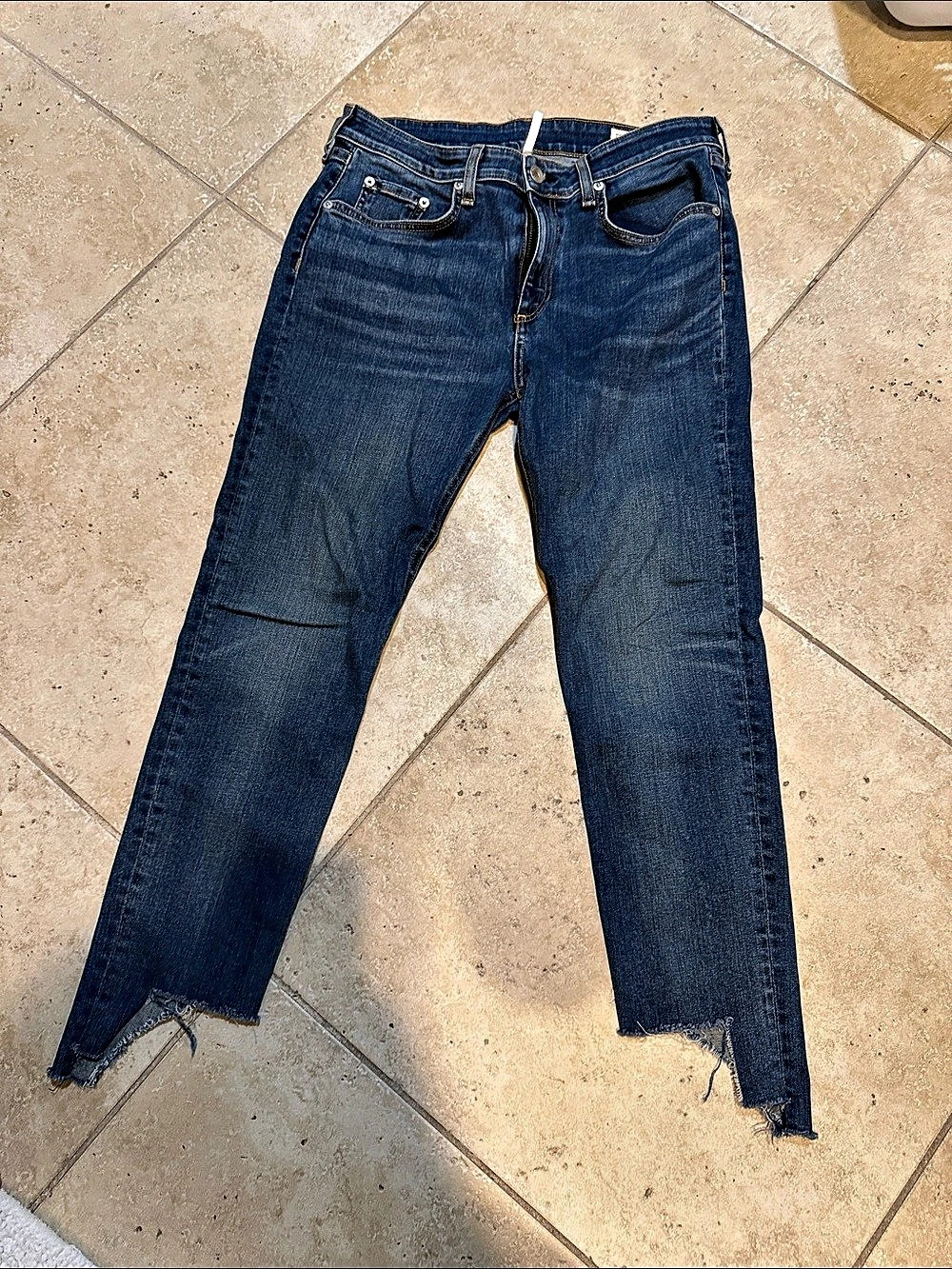 rag & bone Cate Mid-Rise Ankle Skinny Jeans in Blue size 30